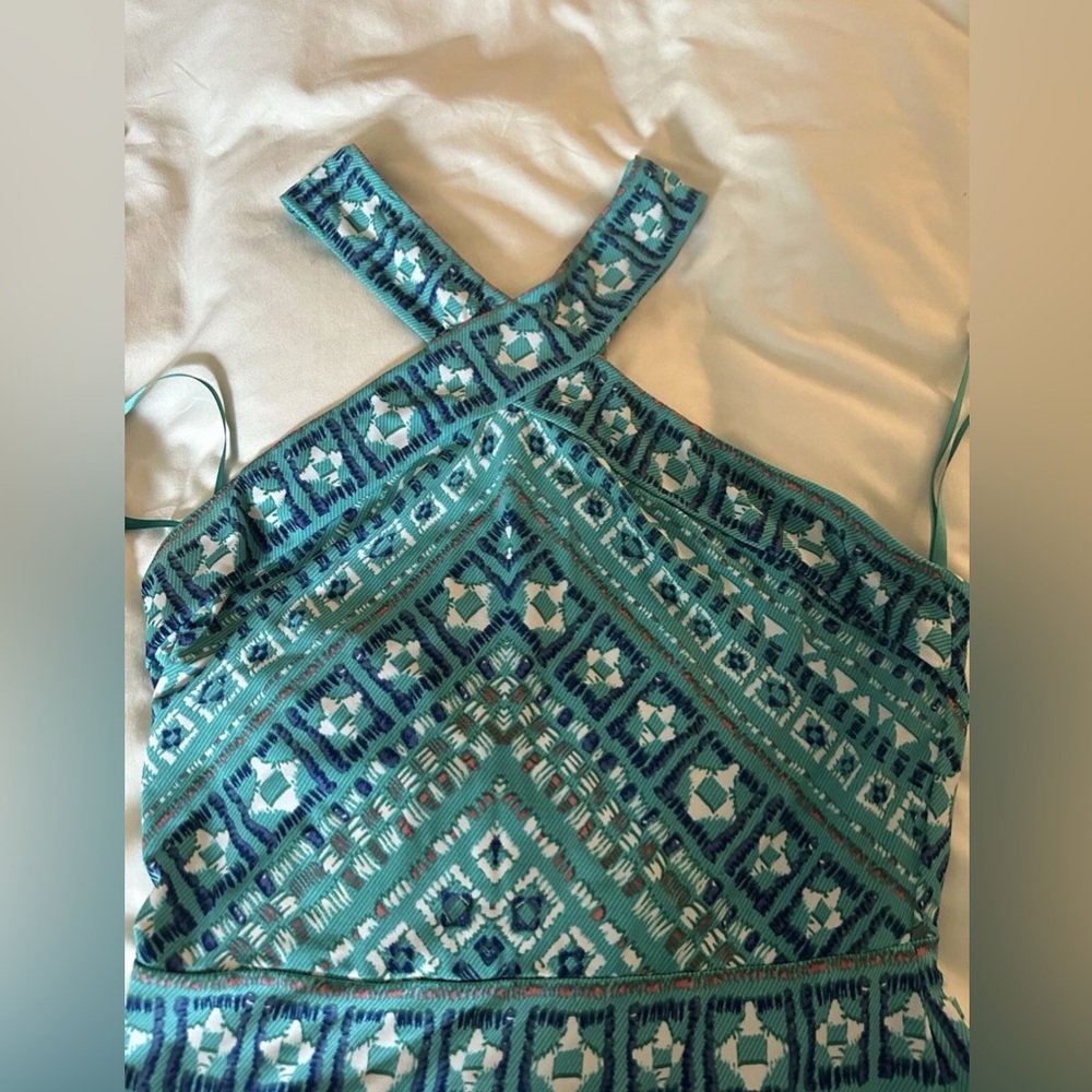 SOLD ON EBAY 
BCBG Turquoise Long Dress xs - Picture 2 of 3